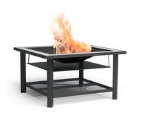 Blumfeldt Merano 80cm Faible Brasero avec grille Gris clair/noir