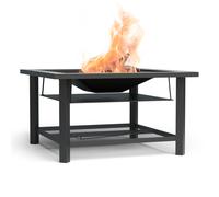Blumfeldt Merano Avanzato Braséro 3 en 1 avec fonction barbecue utilisable comme table 87 x 87 cm Noir
