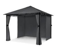 Blumfeldt Mondo Pavillon de jardin avec auvent 295x262x295 acier polyester Pergola Gris Gris G