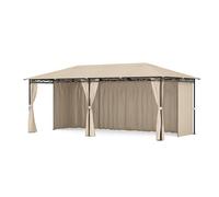 blumfeldt Mondo Tonnelle 3x6 - Cadre Acier, avec Rideaux, Résistant Intempéries, Tonnelle de Jardin Extérieur, Facile à Assembler, Beige