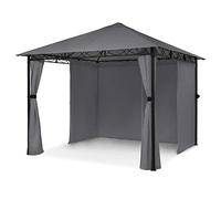 Blumfeldt Mondo - Pergola Tente de fête, tonnelle de Jardin, Dimensions: 2,95x2,6x2,95 m (LxHxP), 4 Panneaux latéraux, Concept EasyMount, Protection Contre Les intempéries : UV/Vent/Pluie, Gris foncé
