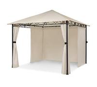 Blumfeldt Mondo - Tente de fête pergola, tonnelle de Jardin, Dimensions : 2,95 x 2,6 x 2,95 m, 4 Panneaux latéraux, Concept EasyMount, Protection Contre Les intempéries : UV/Vent/Pluie, Beige