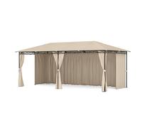 blumfeldt Mondo Tonnelle 3x6 - Cadre Acier, avec Rideaux, Résistant Intempéries, Tonnelle de Jardin Extérieur, Facile à Assembler, Beige