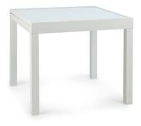 Pamplona Extension table de jardin 180 x 83 cm max. aluminium verre blanc