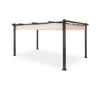 Blumfeldt Pantheon 3x4 Pergola 3x4m Aluminium Parasol Polyester Beige
