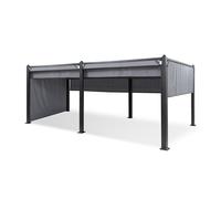 Blumfeldt Pantheon Cortina 3x6m Pergola avec Paroi Latérale Gris