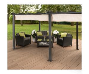 Blumfeldt Pantheon Pergola 3x6m Pergola Noir/Crème