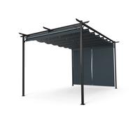 Blumfeldt Pantheon Robust 3x4m Pergola avec Paroi Latérale Gris Foncé
