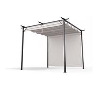 Blumfeldt Tonnelle 3x3 m – Toit polyester, armature acier thermolaqué, stores latéraux réglables