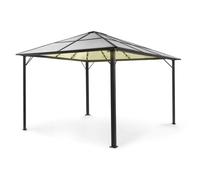 Pergola - Blumfeldt Pantheon Solid Sky Ambient Solar - 3m x 4m - Tonelle - Toile polyester - Pavillon de jardin - Transparent
