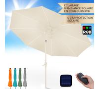 Blumfeldt Parasol de jardin extérieur – panneaux solaires, LED, anti-UV, étanche, réglable