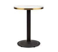 Table de bistrot style - Blumfeldt - Style Art Nouveau - 57,5x72 cm ØxH - plateau rond en marbre - Noir , blanc & or