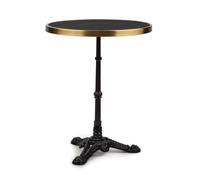 Table de bistrot - Blumfeldt - Style Art Nouveau - 57,5x72 cm (ØxH) - plateau rond en marbre - Noir & or