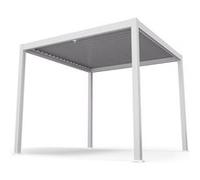 LuminaHaven Pavillon 3x3 m toit à lames en acier galvanisé protège du soleil, de la pluie et du vent