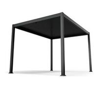LuminaHaven Pavillon 3x4 m Le toit à lattes en acier galvanisé protège du soleil, de la pluie et du vent