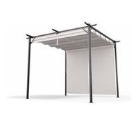 Blumfeldt Tonnelle 3x3m, Tonnelle de Jardin Extérieur avec Toit en Polyester Résistant, Armature en Acier Thermolaqué, Stores Latéraux Réglables, Montage Facile, Utilisable Toute l'Année