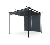 blumfeldt Pergola 3x3 m, Pergola Jardin Extérieur avec Toit Résistant & Stores Latéraux, Armature en Acier Thermolaqué, Montage Facile, Utilisable Toute l'Année