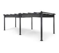 Pantheon Pergola auvent 3x6 m aluminium Parasol Polyester - gris