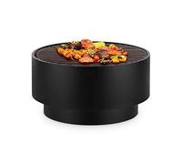 Braséro Blumfeldt Pompei - Ø 60 cm - Grill barbecue - plateau de table en bambou - Noir