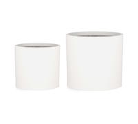 Blumfeldt Pot de fleur Fiberstone – Int./Ext., résistant UV/gel, bouchon de drainage, lot de 2