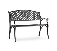 Banc de jardin - blumfeldt Pozzilli BL - Banc d'extérieur - 2 places - Banc décoratif - 103x85x60cm - Fonte d'aluminium - Noir Noir G