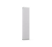 blumfeldt Radiateur Mural - 942 W Design Moderne en Acier, Tubes Chauffants Verticaux, Raccordement Central, Montage Mural, pour Salles de Bains & Bureaux, 25x120 cm, Blanc