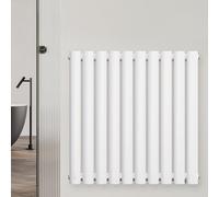 blumfeldt Radiateur Mural - 462 W, Acier Poudré, Simple Couche, Raccordement Central ½, Installation Murale, Chauffage Efficace pour Salle de Bain, Salon & Bureau, 60x60 cm, Blanc