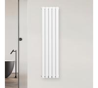 blumfeldt Radiateur Mural - 620 W, Acier Poudré, Double Couche, Raccordement Central ½'', Installation Murale, Chauffage Efficace pour Salle de Bain, Salon & Bureau, 120x30 cm, Blanc