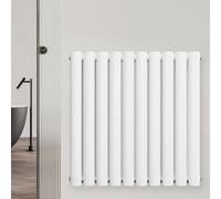 blumfeldt Radiateur Mural - 707 W, Acier Poudré, Double Couche, Raccordement Central ½, Installation Murale, Chauffage Efficace pour Salle de Bain, Salon & Bureau, 60x60 cm, Blanc