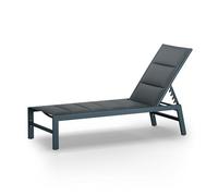 blumfeldt Renazzo - Transat, Bain de Soleil, 6 Positions, Revêtement Hydrofuge, Revêtement ComfortMesh, Cadre en Tubes d'aluminium, Poids Total de 8 kg, Anthracite