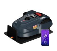 blumfeldt Robot Tondeuse 1000 m² - Contrôle par Appli, Batterie Li-ION, Charge Auto, Silencieuse, Capteurs Pluie & Collision, Hauteur Ajustable, Gris Foncé
