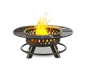 Blumfeldt Rosario 120cm Faible Brasero avec grille Noir