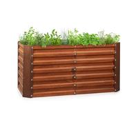 Blumfeldt Potager surélevé Rust Grow – tôle d'acier galvanisé 0,6 mm, 120×60×60 cm – Rouille