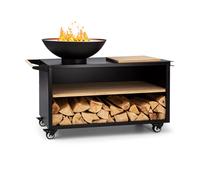 Braséro Blumfeldt Savage 2.0 Wide - Planche à découper - Protection contre les intempéries - Noir