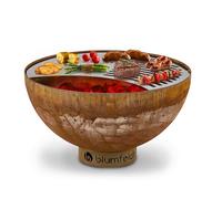 blumfeldt Savage - Barbecue braséro Ø brasero : 60 cm, résistant à l'eau et au Gel, Combustible : Bois de Chauffage ou Charbon de Bois, matériau : Acier, avec Base Solide, Petit - Rouille