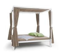 blumfeldt Senator Lounge - Bain de Soleil Double, Pavillon Lounge, 188 x 208 x 205 cm, Rembourrage 8 cm, Rideaux Occultants, Imperméable, Toit Solaire, Cadre en Acier, Max. 350 kg, Taupe