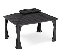 Blumfeldt Tonnelle de jardin 3x4 m - Toit acier galvanisé, Armature alu, Rideaux & Moustiquaire, UV