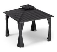 Blumfeldt ShadeFortress Pergola 3x3 m toit en acier galvanisé Pavillon Noir G
