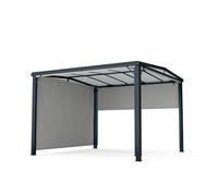 Blumfeldt Solid Sky 3x3m Pergola avec Paroi Latérale Gris Clair