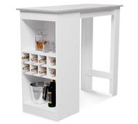 blumfeldt Table Haute de Bar 110 cm, Table Mange Debout de Cuisine, 3 Etagères Réglables, Revêtement en Mélaminé, Facile à Assembler, Ilot de Cuisine, Tables de Bar pour la Maison, Mange-Debout