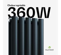 blumfeldt Radiateur Mural - 360 W Design Mural, Acier Thermolaqué, Double Couche, Raccordement Central ½, Installation Murale Facile, pour Salle de Bain, Salon & Bureau, 60x30 cm, Anthracite