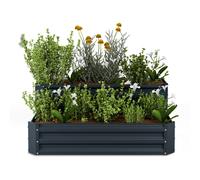 Blumfeldt Terrabox 120x90x50 cm Carré potager à 2 étages Anthracite