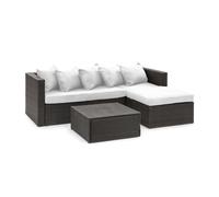 Blumfeldt Canapé Theia Lounge 4 personnes – 5 coussins, polyrotin gris/taupe, rembourrage 10 cm