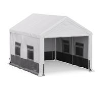 Blumfeldt Serre de Jardin Party Haven 3x4 Blanc/Gris foncé - abri de Jardin avec Toit en PE 170kg de Haute Qualité - pergola Jardin offrant Protection et facilité de Montage