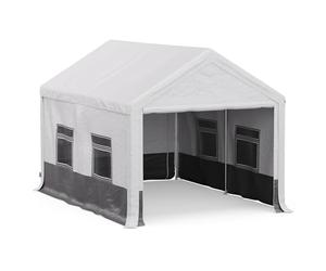 Blumfeldt Tonnelle - 4x3m, Tonnelle de Jardin Extérieur, Toile Résistante aux Intempéries, Parois Latérales avec Fenêtre