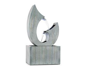 blumfeldt Trumpet Flow - Fontaine de Jardin, pour intérieur et extérieur, Circulation d'eau Continue avec Loopflow Concept, Pompe de 8W, IPX8, 4 LED, métal galvanisé, câble Secteur de 10 m