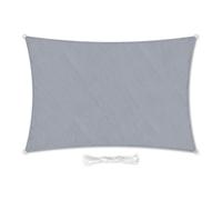 Voile d'ombrage rectangulaire premium 2x4 m gris clair et cordes en PEHD résistant aux intempéries | Protection solaire Jardin Balcon Camping & Terrasse - Protection UV et intempéries