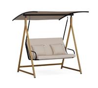 blumfeldt ZenGrove Balancelle Jardin - 2 Places Extérieur avec Toit Réglables, Cadre Acier 160kg, Coussin Épais, Résistant Intempéries