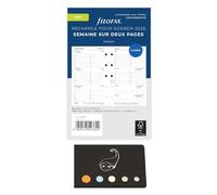 Blumie Shop Recharge Mini Civile 2026 Horizontale Français 1 Semaine Sur 2 Pages Compatible Avec Filofax + 1 Index Adhésif Blumie (Mini, Blanc) 68112