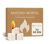 Blumixx Cubes d'allumage - 1 paquet = 48 cubes, allume-barbecue, allume-feu et allume-charbon - Accessoires de barbecue parfaits pour cheminée et barbecue, allume-feu cube
